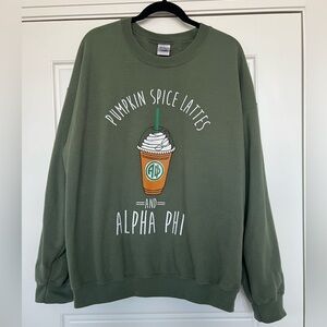 Alpha Phi Green Crewneck Sweater